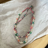 Bohemia Seed Beads Necklace Set Choker Women Pearl Flower Necklaces