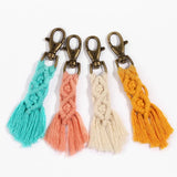 Bohemia Macrame Keychain Tassel Key Chain for Women Girl Bag Charms