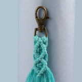 Bohemia Macrame Keychain Tassel Key Chain for Women Girl Bag Charms