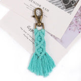 Bohemia Macrame Keychain Tassel Key Chain for Women Girl Bag Charms