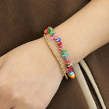 Bohemia Natural Gravel Stone Chip Bracelet Quartz Lapis Gothic Bangle