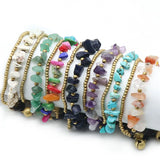 Bohemia Natural Gravel Stone Chip Bracelet Quartz Lapis Gothic Bangle