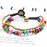 Bohemia Natural Gravel Stone Chip Bracelet Quartz Lapis Gothic Bangle