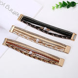 Bohemia Pearls Leather Weave Bracelet for Women