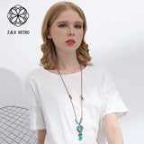 Bohemia Jewelry Long Necklace Wooden Beads Sweater Goth Chain