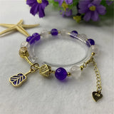 Bohemia Lady 8mm Crystal Jades Beads Bracelet Pendant Chain Jewelry