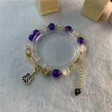 Bohemia Lady 8mm Crystal Jades Beads Bracelet Pendant Chain Jewelry
