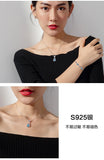 Bohemia Little Pipa Aquamarine Pendant Necklace 925 Silver