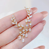 Bohemia Tassel Wing Earrings with Zirconia Studs