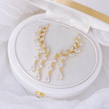 Bohemia Tassel Wing Earrings with Zirconia Studs