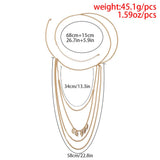 Bohemia Metal Multilayer Tassel Leaf Shoulder Chain Necklace