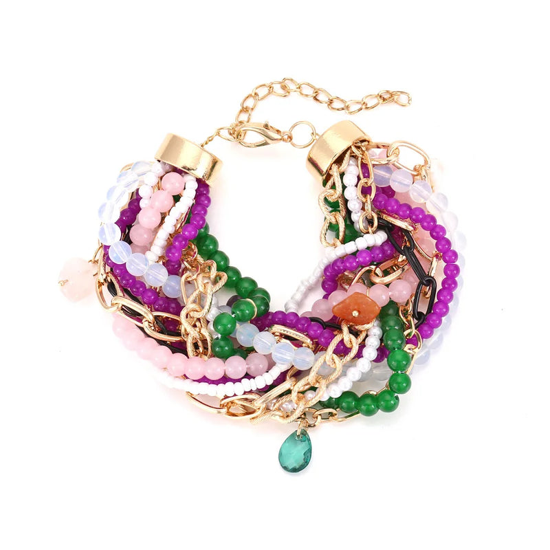Bohemia Multi-layers Charm Bracelet Exaggerated Hand Knitted Twist