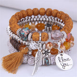 Bohemia Multilayer Elastic Bracelets Set For Women