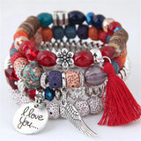 Bohemia Multilayer Elastic Bracelets Set For Women