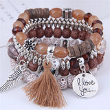 Bohemia Multilayer Elastic Bracelets Set For Women