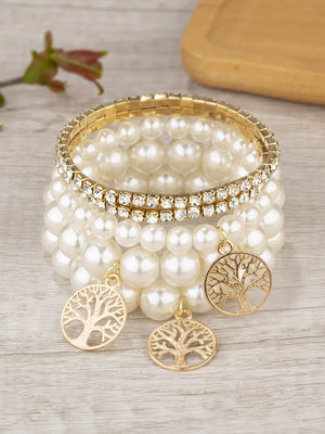 Bohemia Tree Pearl Beads Bracelet Set For Women
