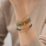Bohemia Stone Bracelet Double Layer Ladies Beads Jewelry Gift