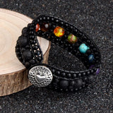Bohemia Stone Leather Bracelet Multicolor Flower Bead String Bracelets