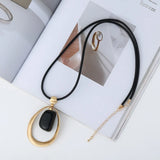 Bohemia Necklace Geometric Circle Pendant Women Long Sweater Chain