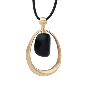 Bohemia Necklace Geometric Circle Pendant Women Long Sweater Chain