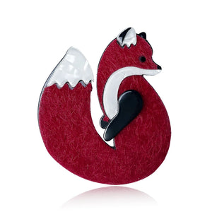 Bohemia Acrylic Fox Brooch Safety Pin for Women Kids