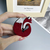Bohemia Acrylic Fox Brooch Safety Pin for Women Kids