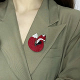 Bohemia Acrylic Fox Brooch Safety Pin for Women Kids