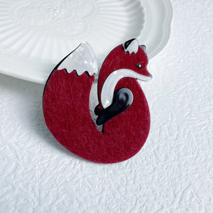 Bohemia Acrylic Fox Brooch Safety Pin for Women Kids