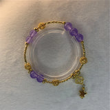 Bohemia Noble Violet Jades Natural Stone Bracelet 8mm Chain Yoga Jewelry