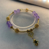 Bohemia Noble Violet Jades Natural Stone Bracelet 8mm Chain Yoga Jewelry
