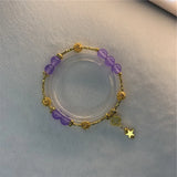 Bohemia Noble Violet Jades Natural Stone Bracelet 8mm Chain Yoga Jewelry