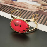Bohemia Oil-spot Glaze Bracelets for Women Resin Alloy Statement Cuff Bangle