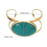 Bohemia Oil-spot Glaze Bracelets for Women Resin Alloy Statement Cuff Bangle