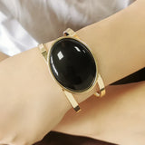 Bohemia Oil-spot Glaze Bracelets for Women Resin Alloy Statement Cuff Bangle