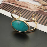 Bohemia Oil-spot Glaze Bracelets for Women Resin Alloy Statement Cuff Bangle