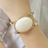 Bohemia Oil-spot Glaze Bracelets for Women Resin Alloy Statement Cuff Bangle