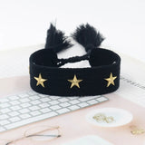 Bohemia Woven Tassel Bracelet for Women Star Rivet Wrist Strap Jewelry