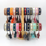 Bohemia Woven Tassel Bracelet for Women Star Rivet Wrist Strap Jewelry