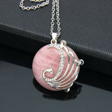 Bohemia Phoenix stone pendant necklace woman druzy Purple stone Chakras opal