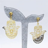 Bohemia Stainless Steel Big Earrings Women Fatima Hamsa Hand Stud Earrings