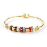 Bohemia Zircon Bangle Bracelet Stainless Steel Women's Boho Jewelry