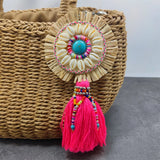 Bohemia Stone Tassel Keychain Bag Charm Women's Boho Jewelry Keyring