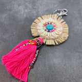 Bohemia Stone Tassel Keychain Bag Charm Women's Boho Jewelry Keyring