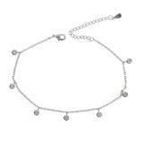 Boho Style Beach Sexy CZ Drop Pendants Anklet Bracelet