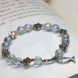 Bohemia Style Women Beaded Bracelet Crystal Round Beads Fish Flower Jewelry