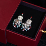 Ethnic Colorful Bead Tassel Earrings Retro Temperament Long Stud Jewelry