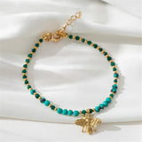 Bohemia Style Turquoise Bee Pendant Bracelet Handcrafted Female Charm Jewelry