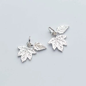 Bohemia Style Maple Leaf Charms 925 Sterling Silver Earring Necklace Pendants