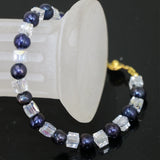 7-8mm Natural Pearl Square Crystal Beads Bracelet