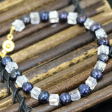 7-8mm Natural Pearl Square Crystal Beads Bracelet